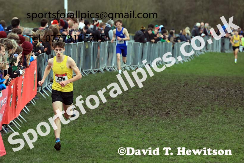 Senior Boys 2024 English Schools Cross Country Champs., Pontefract, March 16th.  Photo: David T. Hewitson/Sports for All Pics